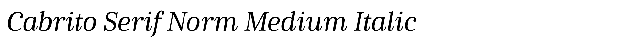 Cabrito Serif Norm Medium Italic image